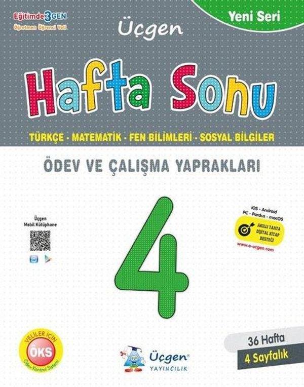 4.Sınıf Hafta Sonu Ödev ve Çalışma Yaprakları 36 Hafta - Üçgen Yayıncılık - Image 1