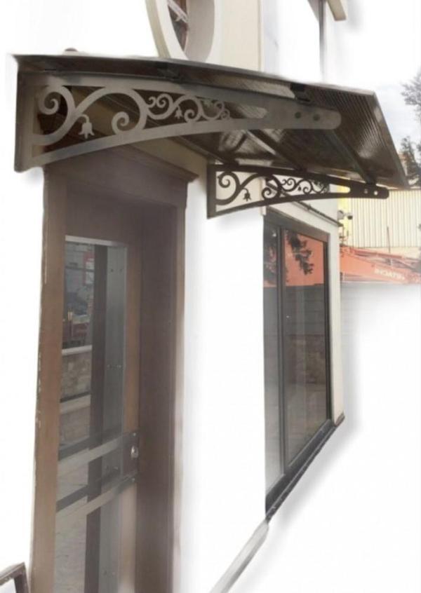 Metal Taşıyıcılı Kapı Üstü Pratik Sundurma 190x120 cm Md2 - Image 1