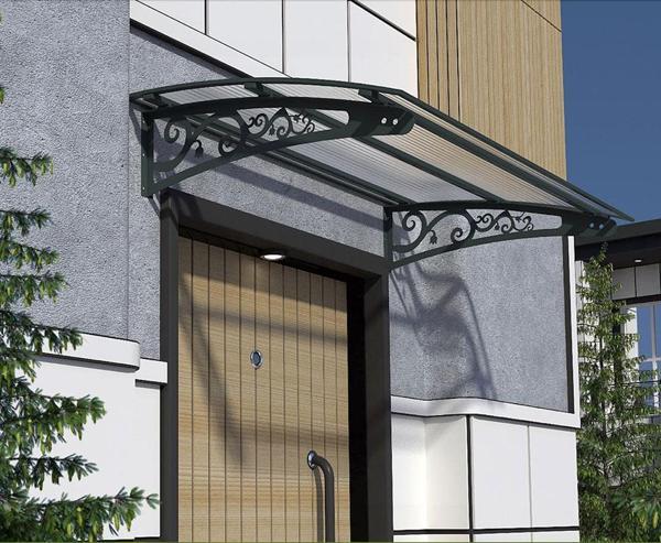 Metal Taşıyıcılı Kapı Üstü Pratik Sundurma Antrasit - Şeffaf Levha 140 x 80 Md2 - Image 1