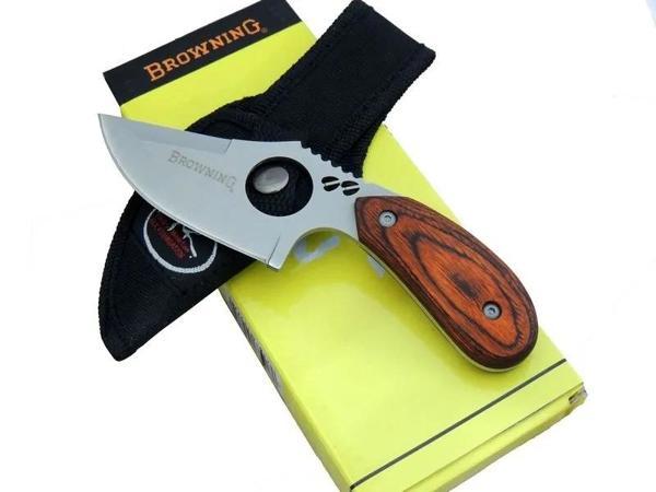 Browning 087 Yüzme Kamp Bıçak 16 cm - Ahşap Sap, Özel Kılıflı - Image 1