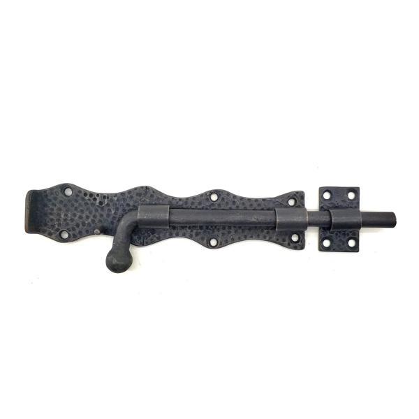 Antika Tarz Dekoratif Pirinç Dövme Kapı Sürgüsü - 20cm, Oksit - Image 1