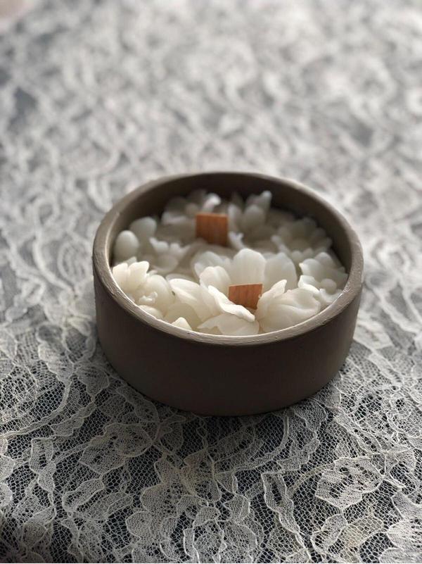 Shrub El Yapımı Çiçek Buketi Aromaterapi Soya Mum - Image 1