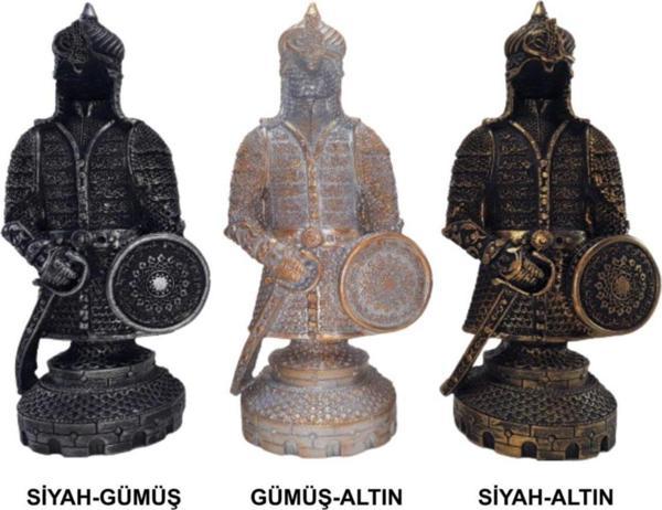 Ahtek Üçlü Biblo Seti, Ayetel Kürsi Ve Cevşen Yazılı Osmanlı Zırh Biblo - Image 1