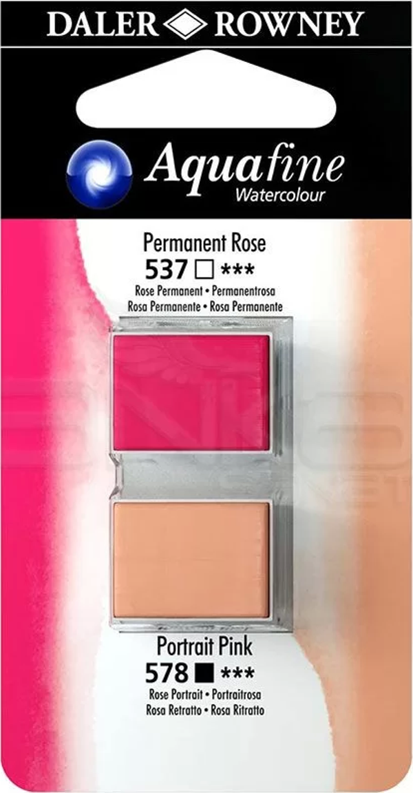 Daler Rowney Aquafine Sulu Boya Tablet 2li Permanent Rose-Portrait Pink - Image 1
