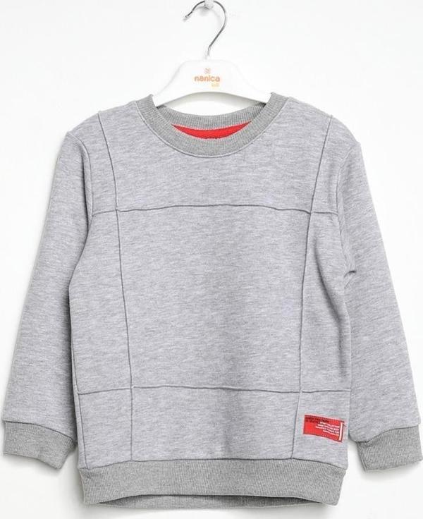 MODELLİ BİSİKLET YAKA SWEATSHIRT Gri - Image 1