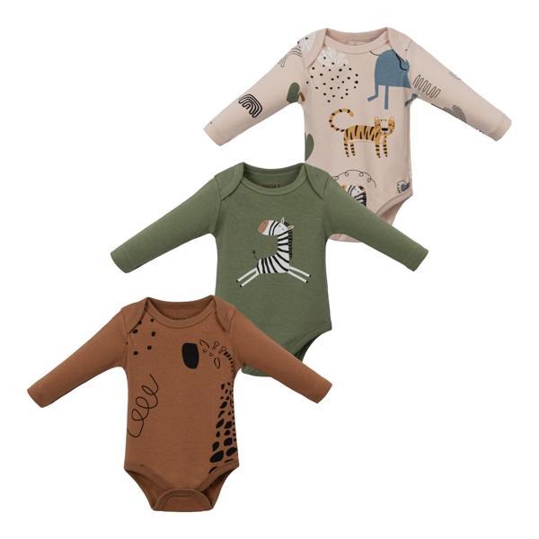 ZÜRAFA UZUN KOL ÜÇLÜ BODY SET Bej - Image 1