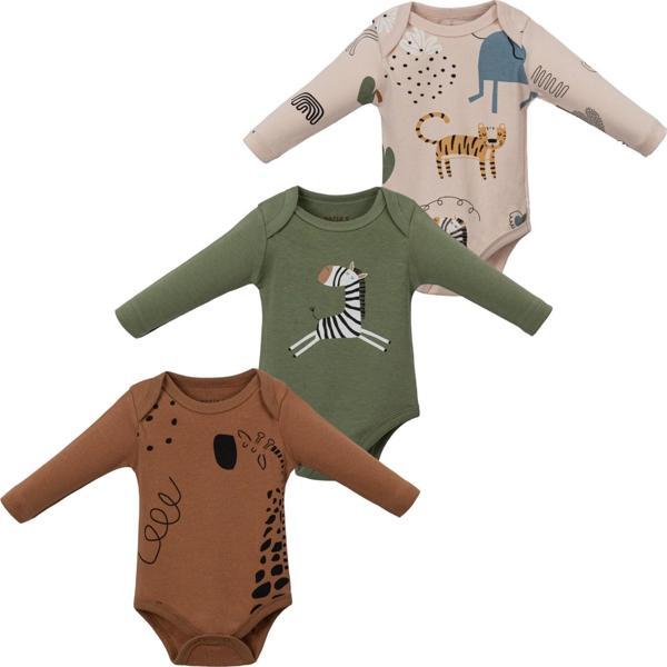 ZÜRAFA UZUN KOL ÜÇLÜ BODY SET Bej - Image 1