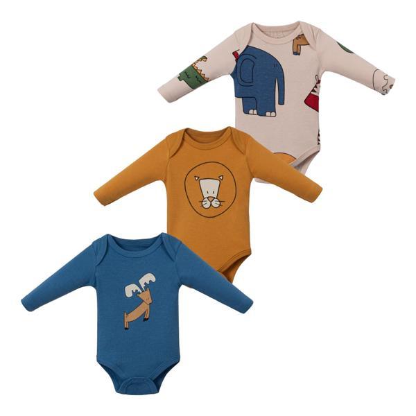 TİMSAH ÜÇLÜ UZUN KOL BODY SET Mavi - Image 1