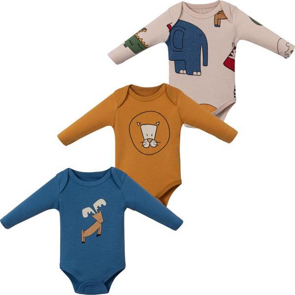 TİMSAH ÜÇLÜ UZUN KOL BODY SET Mavi - Image 1