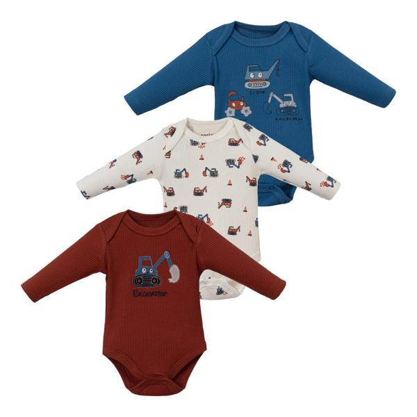 ARAÇLAR UZUN KOL ÜÇLÜ BODY SET Kiremit - Image 1