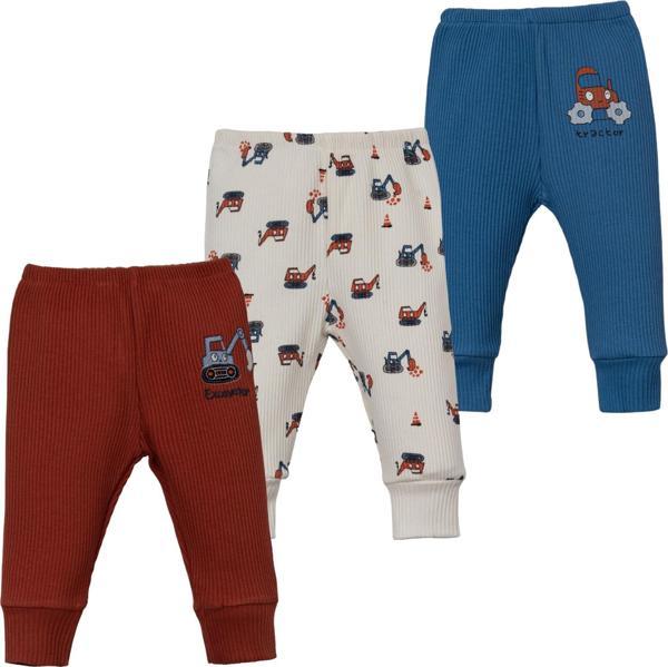 ARAÇLAR PATİKSİZ ÜÇLÜ BEBE PANTOLON SET Kiremit - Image 1