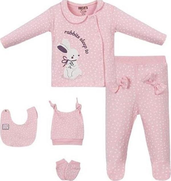 TAVŞAN BEŞLİ SET Pembe - Image 1