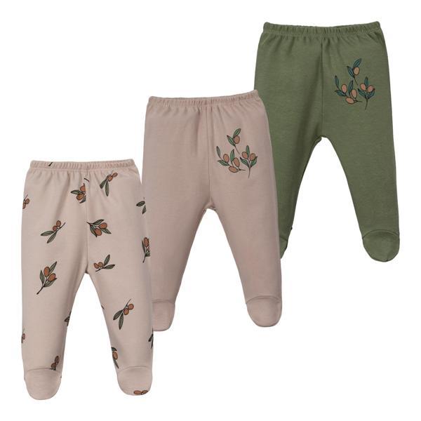 ZEYTİN PATİKLİ ÜÇLÜ BEBE PANTOLON SET Zeytin Yeşili - Image 1