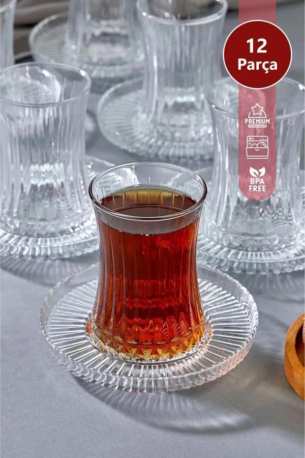 Yaren Style Elegant 6 Kişilik 12 Parça Çay Bardağı Seti - Image 1