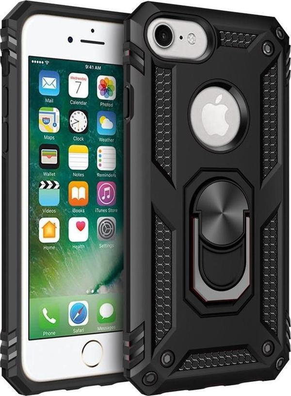 iPhone 7-8-SE 2020 Uyumlu Kamera Korumalı Standlı Yüzüklü Tank Kılıf - Image 1