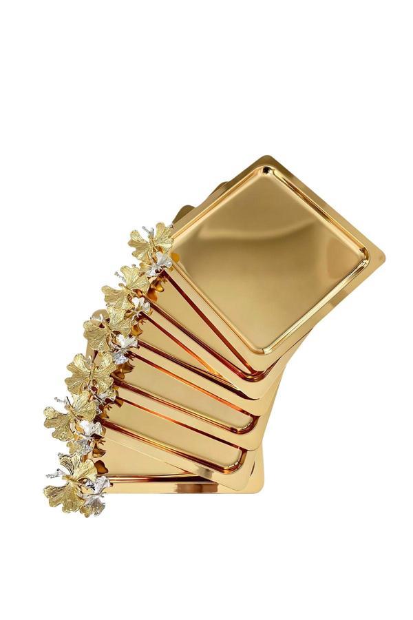 Yaren Style 6'Lı Lüx Kahve Sunum Tepsisi | Gold Kelebek - Image 1