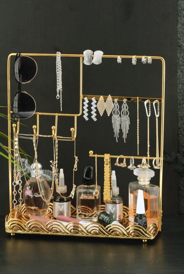 Yaren Style Gold Altın Takı Standı, Aynalı Takılık, Küpelik, Bileklik, Kolye Seti, Takı Dolabı Düzenleyici - Image 1