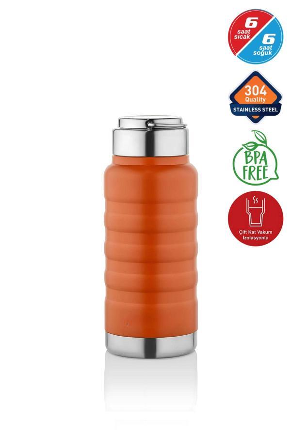 Yaren Style 400 Ml Turuncu Paslanmaz Çelik Termos – Su, Meşrubat, Çay İçin | Kamp, Okul, Piknik, Servis & İkram - Image 1