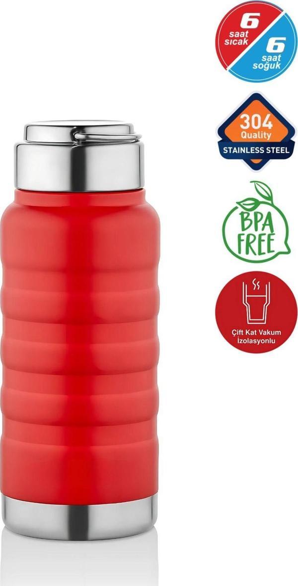 Yaren Style 400 Ml Kırmızı Paslanmaz Çelik Termos – Su, Meşrubat, Çay İçin | Kamp, Okul, Piknik, Servis & İkram - Image 1