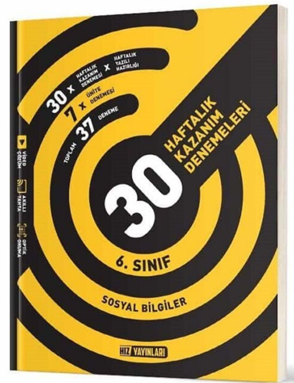 6.Sınıf Sosyal Bilgiler 30 Haftalık Deneme - Hız Yayınları - Image 1