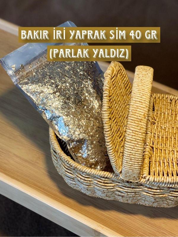 Duraks Bakır İri Yaprak Sim 40 Gr (Parlak Yaldız) | İpek Sıva & Pamuk Sıva & Yalıtımlı Sıva - Image 1