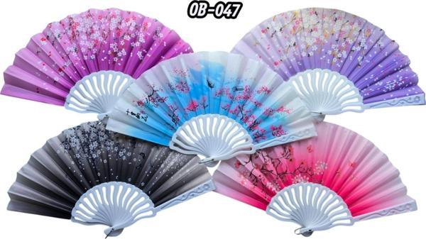 Plastik Kumaş Yelpaze 12'li Karışık Ob-047 - Image 1