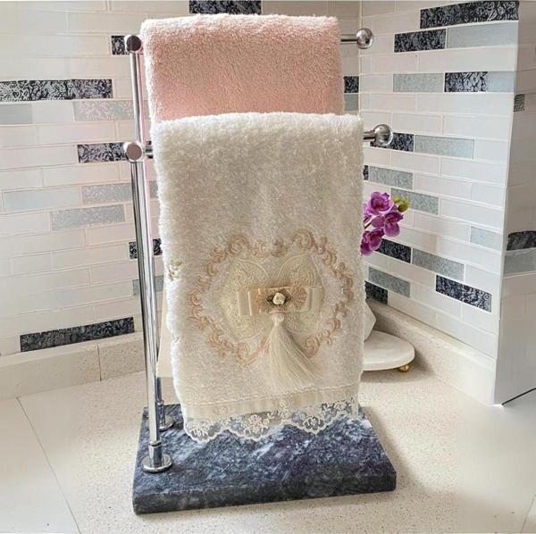 Yaren Style Mermer Ayaklı Metal Banyo El Havluluk Kağıt Havluluk Standı - Image 1