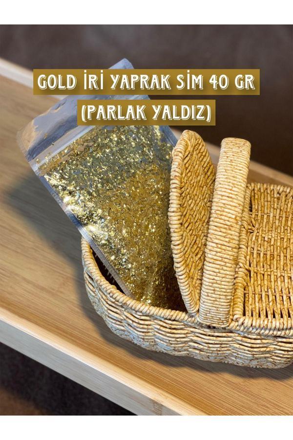 Duraks Gold İri Yaprak Sim 40 Gr (Parlak Yaldız) | İpek Sıva & Canlı Sıva & Pamuk Sıva & Yalıtımlı Sıva - Image 1