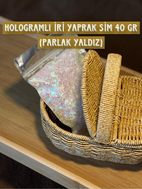 Duraks Hologramlı Beyaz İri Yaprak Sim 40 Gr (Parlak Yaldız) | İpek Sıva & Pamuk Sıva & Yalıtımlı Sıva - Image 1