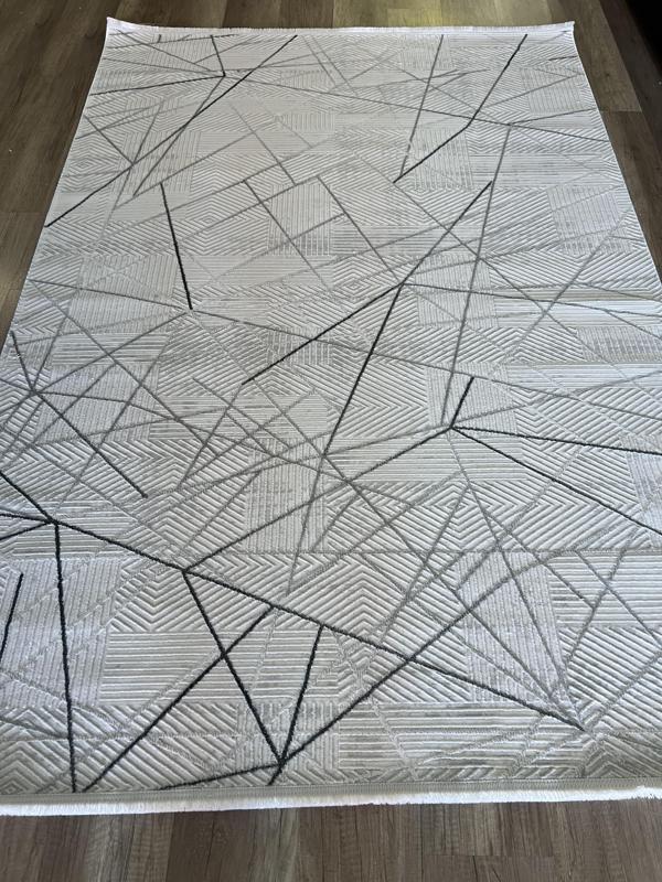 Hoom Rugs Moda 1080 Gri Yün Dokulu Akrilik Antibakteriyel Halı - Image 1