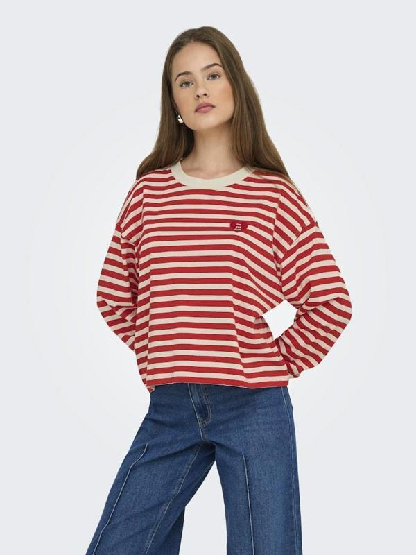 Only Lıvına Çizgili Kadın Sweat 15359682 - Image 1
