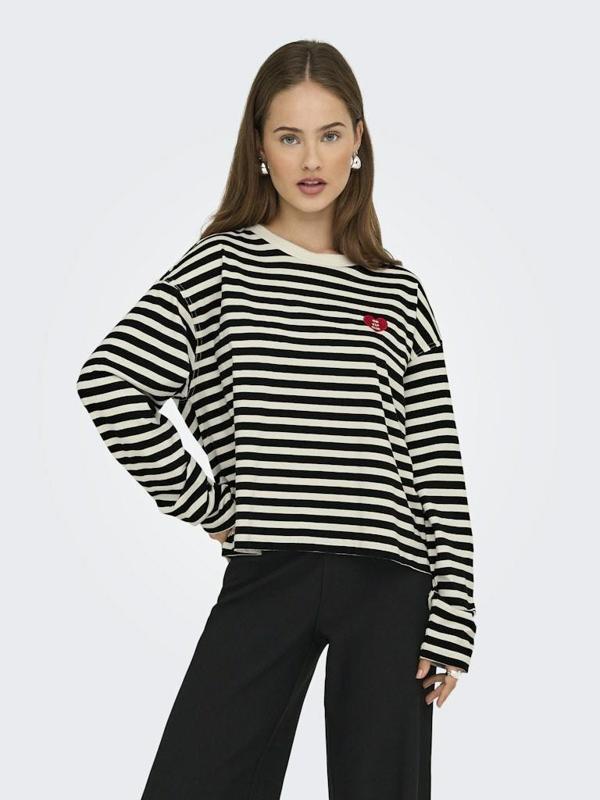 Only Lıvına Çizgili Kadın Sweat 15359682 - Image 1