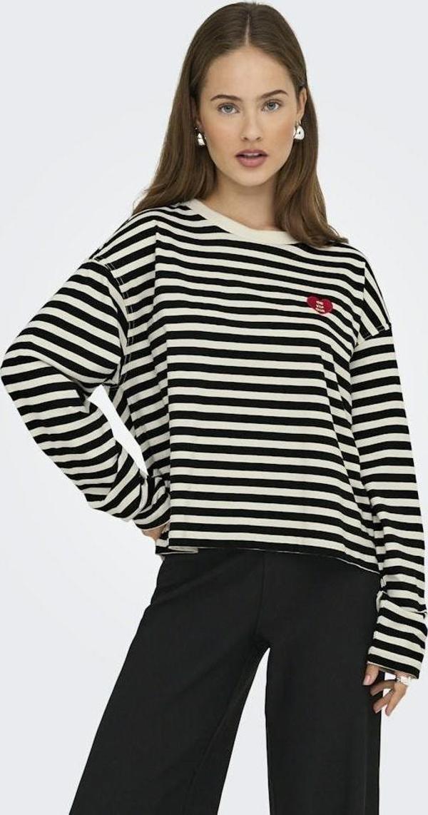 Only Lıvına Çizgili Kadın Sweat 15359682 - Image 1