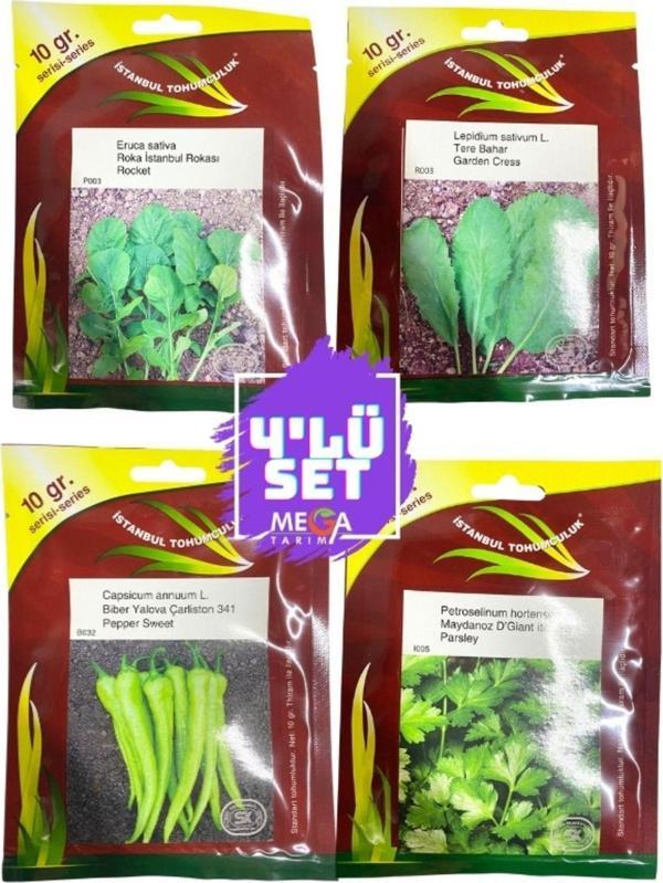 İstanbul Tohumculuk 4'Lü Tohum Seti ( Roka- Tere-Yalova Çarliston-Maydanoz) 10 Gr'Lık Paket - Image 1