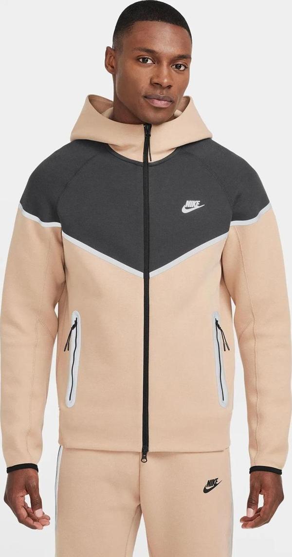 Nike Sportswear Tech Fleece Erkek Bej Sweatshirt (REFLEKTÖRLÜ) - Image 1