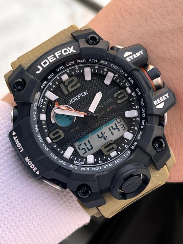 Joefox Digital Ve Analog 2 Yıl Garantili Kronmetre+Takvim+Alarm+Aydınlatma Erkek Kol Saati JOE.BK13 - Image 1