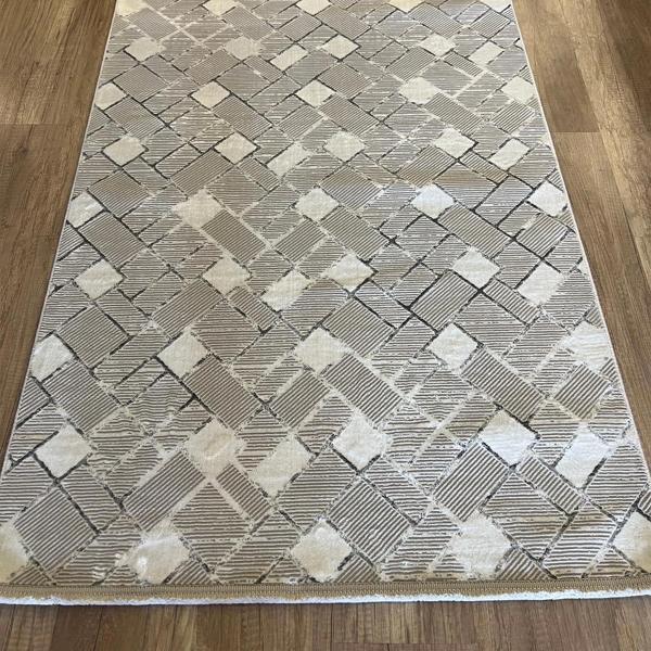 Hoom Rugs Zenith 1087 Gri Antibakteriyel Spor Saçak Halı - Image 1