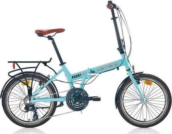 CARRARO FLEXI 121 KATLANIR BİSİKLET 350H V 20 JANT 21 VİTES MAT TURKUAZ SİYAH BAKIR - Image 1