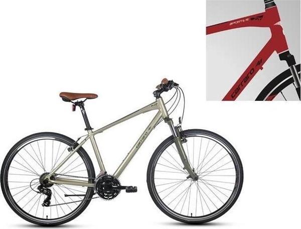 CARRARO SPORTIVE 220 ERKEK ŞEHİR BİSİKLETİ 406H V 28 JANT 21 VİTES MAT KROM KIRMIZI SİYAH BEYAZ - Image 1