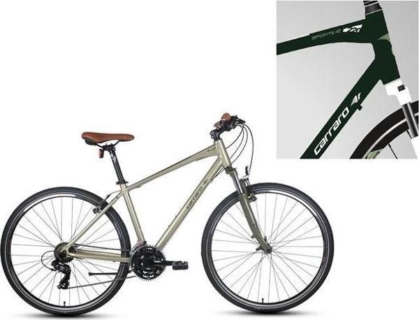 CARRARO SPORTIVE 220 ERKEK ŞEHİR BİSİKLETİ 457H V 28 JANT 21 VİTES MAT KOYU YEŞİL-BEYAZ-YEŞİL - Image 1