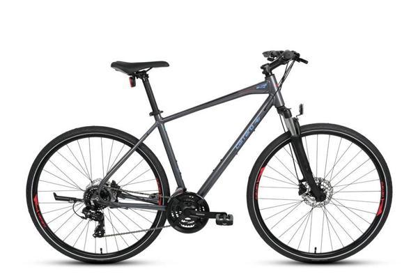 CARRARO SPORTIVE 223 ERKEK ŞEHİR BİSİKLETİ 508H HD 28 JANT 21 VİTES ANTRASİT KIRMIZI AÇIK MAVİ - Image 1