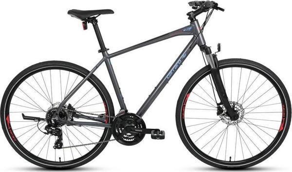 CARRARO SPORTIVE 223 ERKEK ŞEHİR BİSİKLETİ 508H HD 28 JANT 21 VİTES ANTRASİT KIRMIZI AÇIK MAVİ - Image 1