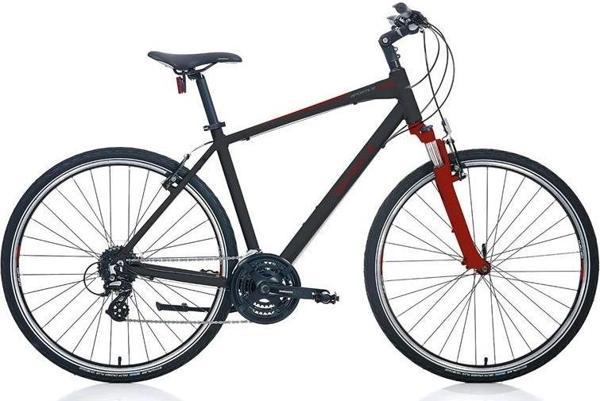 CARRARO SPORTIVE 224 ERKEK ŞEHİR BİSİKLETİ 560H V 28 JANT 24 VİTES MAT SİYAH-KIRMIZI-ANTRASİT - Image 1