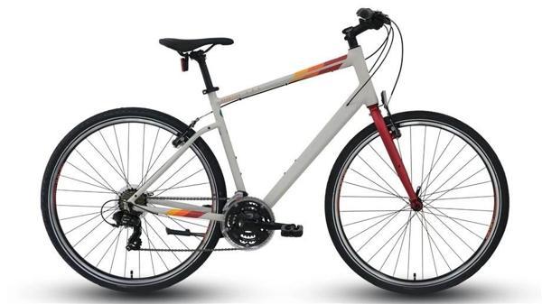 CARRARO SPORTIVE 321 ERKEK ŞEHİR BİSİKLETİ 520H V 28 JANT 21 VİTES MAT GRİ KIRMIZI TURUNCU - Image 1