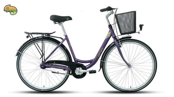 CARRARO TIFFANY 7.0 KADIN ŞEHİR BİSİKLETİ 500H KONTRA FREN 28 JANT NEX-7-V YEŞİL MOR BUKALEMUN HARDA - Image 1