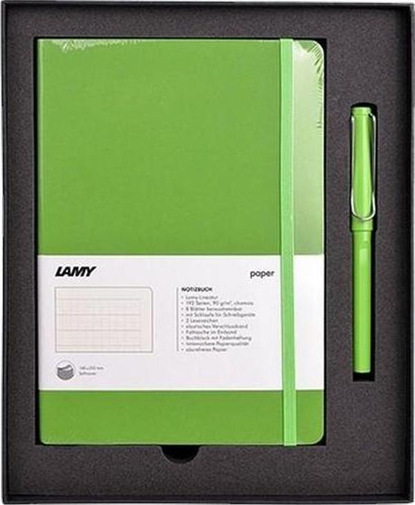 LAMY YUMUŞAK KAPAK A5 DEFTER VE ROLLER SET (YEŞİL) - Image 1