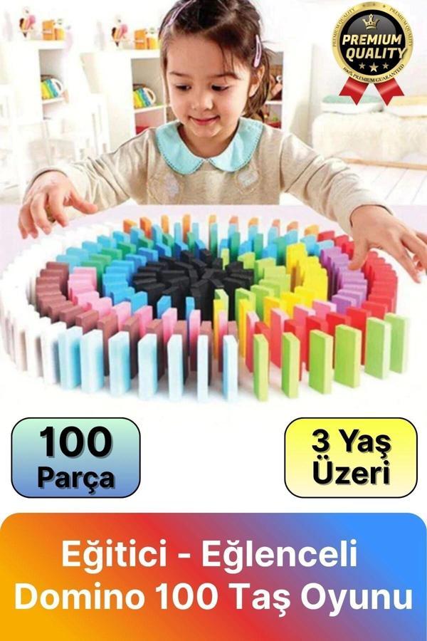 Özel Üretim Çocuk Eğitici Eğlenceli El Göz Koordinasyonu Geliştirici Renkli Domino 100 Taş Oyunu - Image 1