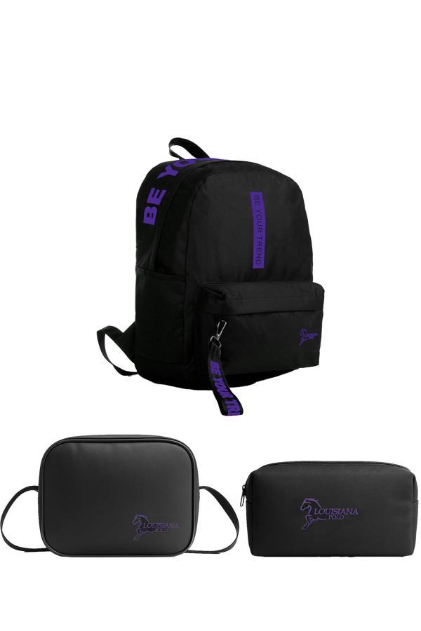 Louisiana Polo Okul Seti – Çanta + Termal Beslenme + Kalemlik Mor 1140 - Image 1