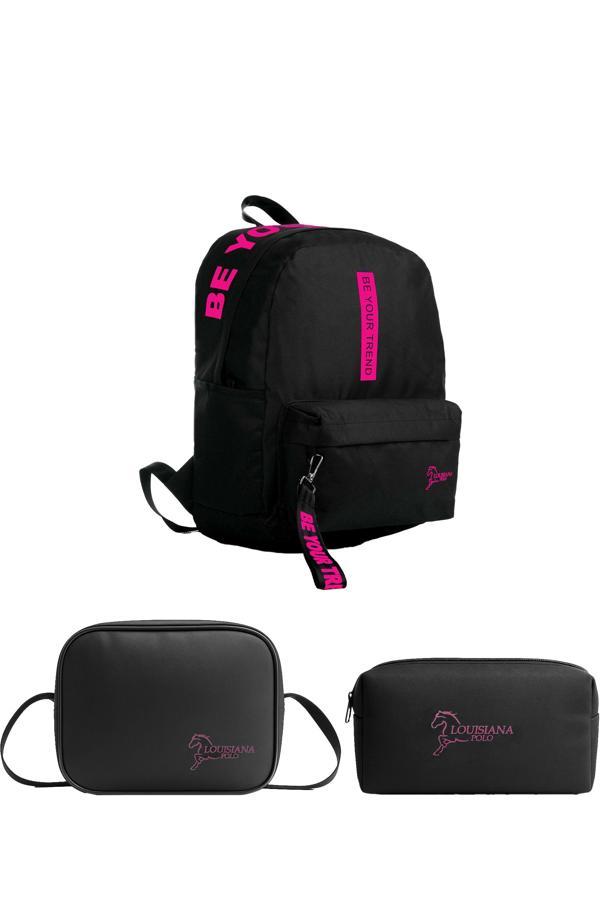Louisiana Polo Okul Seti – Çanta + Termal Beslenme + Kalemlik Pembe 1140 - Image 1
