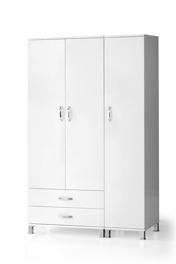 3 Kapılı 2 Çekmeceli Gardrop Elbise Dolabı 120x46x189cm - Image 1